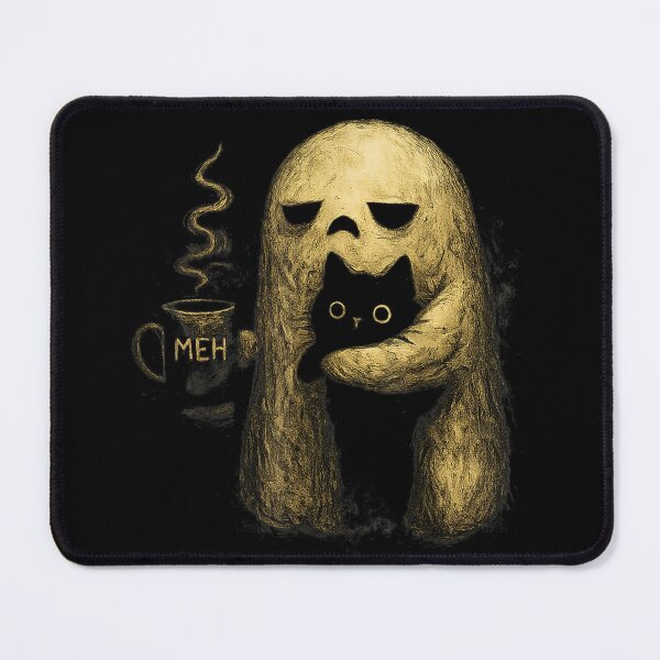 Item preview, Cute Ghost Hugging Black Cat Coffee Lover Cozy Halloween Autumn Aesthetic designed and sold by LittleNhutton.