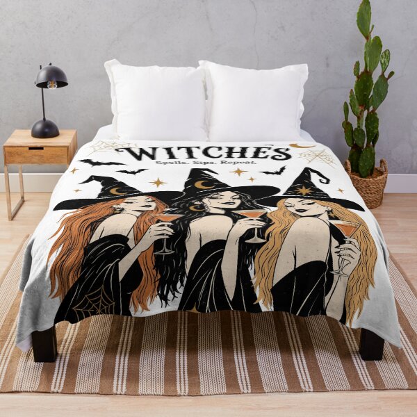 Item preview, Witches Party Print| Spells Sips Repeat | Stylish Witch Halloween GraphicIllustration | Witchy Girls Halloween Gift designed and sold by MonNoir.