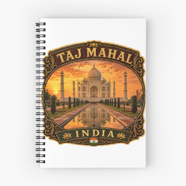 Item preview, Taj Mahal India Vintage Travel Badge Sticker | Agra Landmark Retro Travel Souvenir designed and sold by DreamPaw Studio.