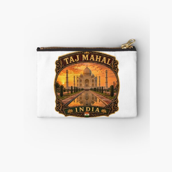Item preview, Taj Mahal India Vintage Travel Badge Sticker | Agra Landmark Retro Travel Souvenir designed and sold by DreamPaw Studio.