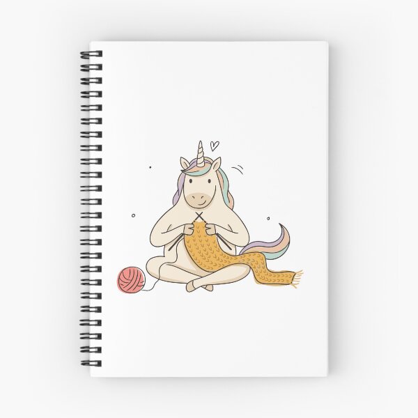 Item preview, Cute Unicorn Knitting Illustration - Chubby Unicorn Crafting Scarf Graphic Vector & Sticker Design designed and sold by BobaTeeStore.