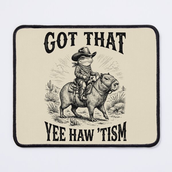 Item preview, Got That Yee Haw Tism Cowboy Frog Riding Capybara designed and sold by dudelinart.