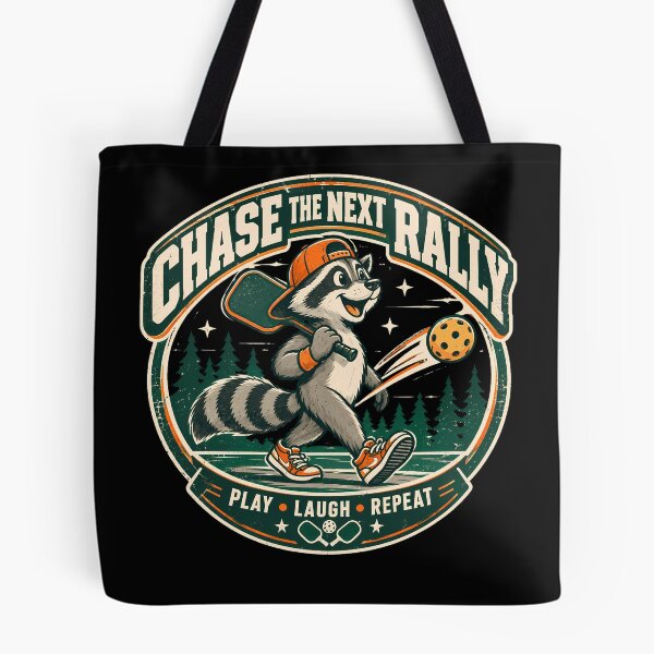 Item preview, Funny Racoon Playing pickleball designed and sold by Rally Forge.
