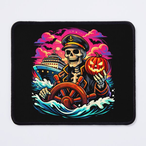 Item preview, Skeleton Captain Steering Haunted Cruise Ship Halloween Nautical Adventure designed and sold by HarinDonreka.
