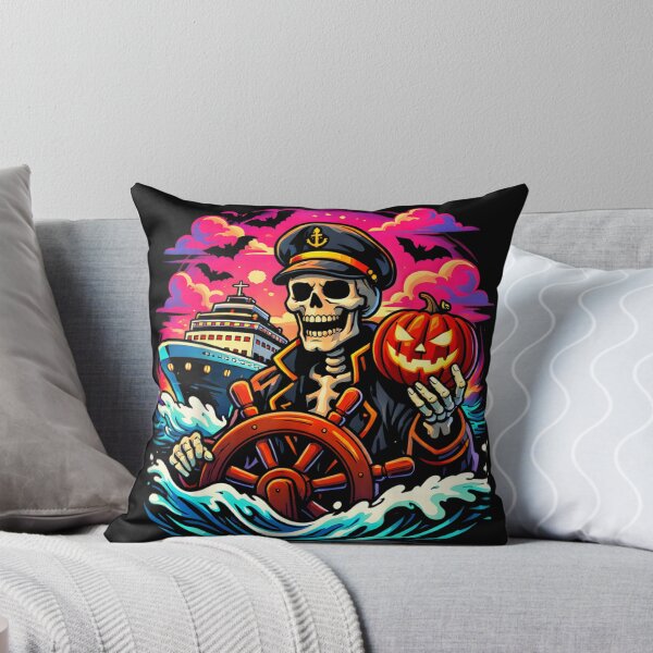 Item preview, Skeleton Captain Steering Haunted Cruise Ship Halloween Nautical Adventure designed and sold by HarinDonreka.