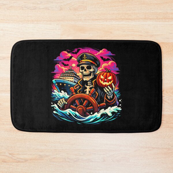 Item preview, Skeleton Captain Steering Haunted Cruise Ship Halloween Nautical Adventure designed and sold by HarinDonreka.