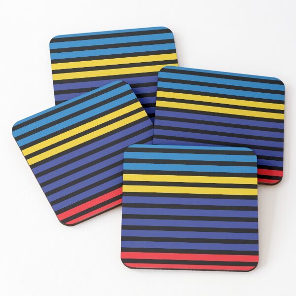 Item preview, Blue red yellow striped pattern designed and sold by fluffyfamcraft.