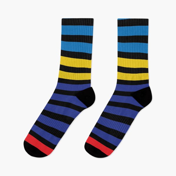 Item preview, Blue red yellow striped pattern designed and sold by fluffyfamcraft.