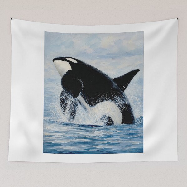 Item preview, Orca breaching designed and sold by Island Art Studios.