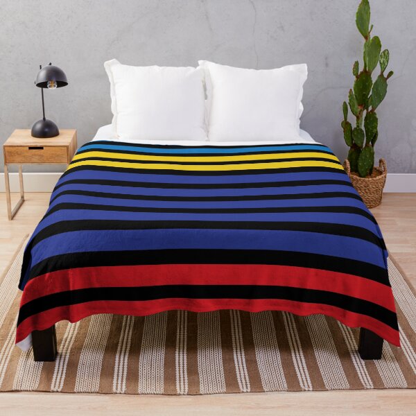 Item preview, Blue red yellow striped pattern designed and sold by fluffyfamcraft.