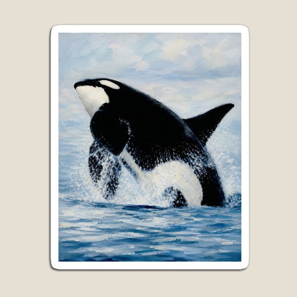 Item preview, Orca breaching designed and sold by Island Art Studios.