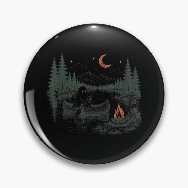 Item preview, Ghost Canoeing Peaceful Moonlit Lake Camping Halloween Nature Adventure Scene designed and sold by HarinDonreka.