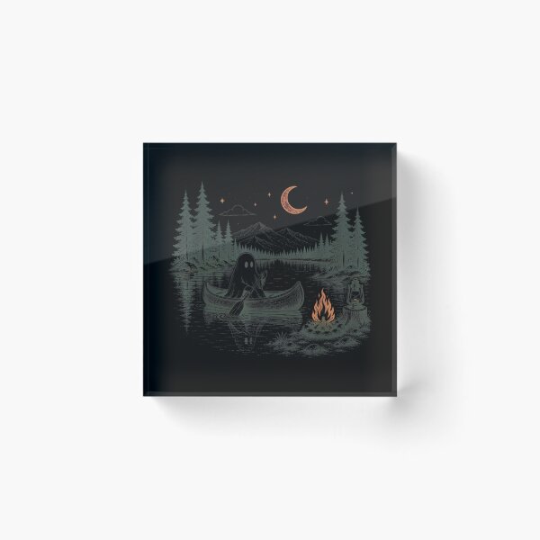 Item preview, Ghost Canoeing Peaceful Moonlit Lake Camping Halloween Nature Adventure Scene designed and sold by HarinDonreka.
