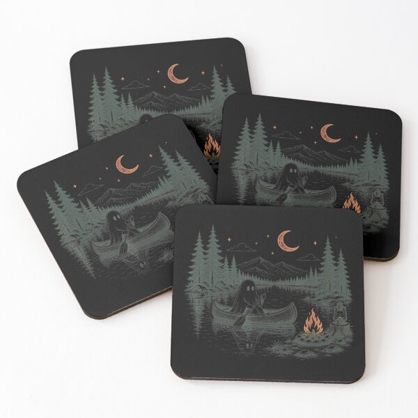Item preview, Ghost Canoeing Peaceful Moonlit Lake Camping Halloween Nature Adventure Scene designed and sold by HarinDonreka.