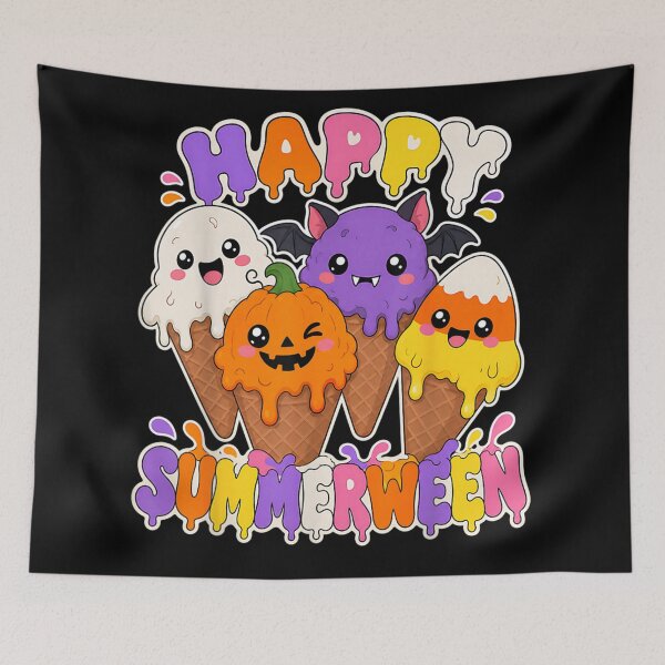 Item preview, Cute Happy Summerween Halloween Ice Cream Kawaii Spooky Sweet Treat Friends designed and sold by HarinDonreka.
