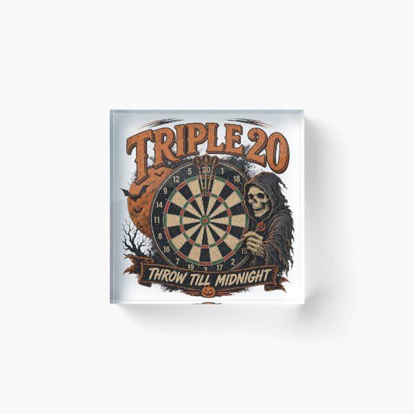 Item preview, Triple 20 Darts lover Halloween Design T-Shirt designed and sold by rafi18.