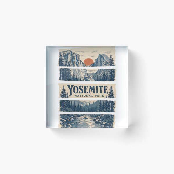 Item preview, Retro Yosemite National Park Landscape designed and sold by VisualArtsOasis.
