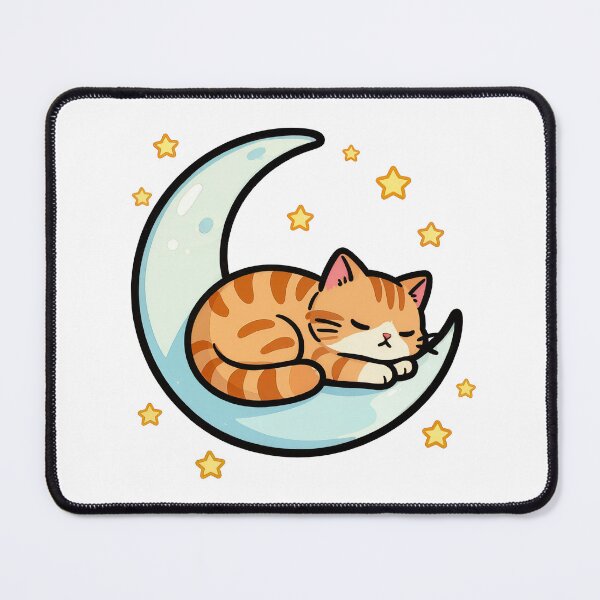 Item preview, Dreamy Orange Cat Sleeping on the Moon T-Shirt designed and sold by Nuttajak.