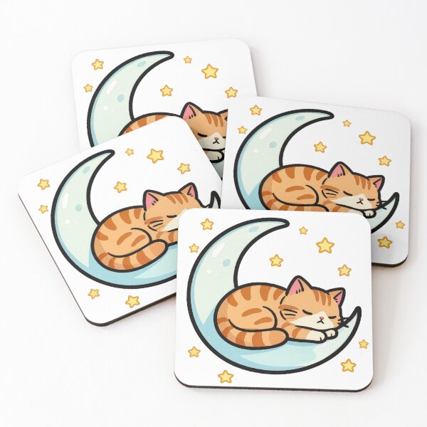 Item preview, Dreamy Orange Cat Sleeping on the Moon T-Shirt designed and sold by Nuttajak.