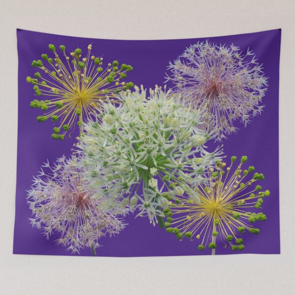 Item preview, Minimalist White Allium Decorative Garlic Flower Macro Photography Collage designed and sold by JurateArt-DK.
