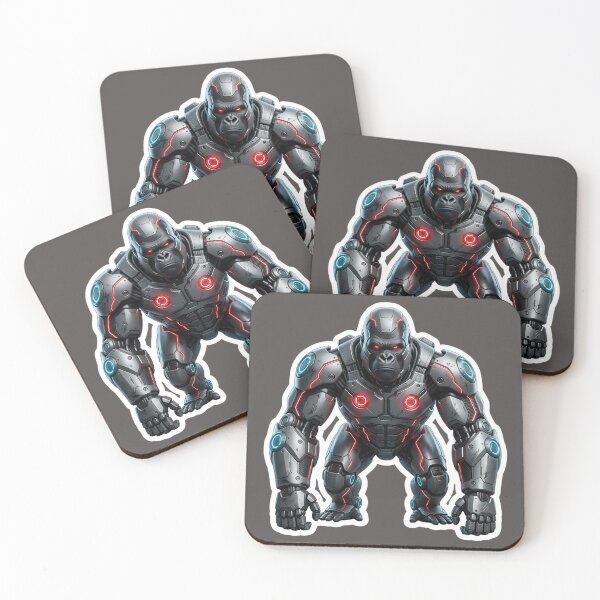 Item preview, Cybernetic Gorilla Sticker 1 | Futuristic Robot Ape | Sci-Fi Mecha Gorilla | AI Android Beast | Cyberpunk Robot Animal Art designed and sold by Bhaskar Digital Art.