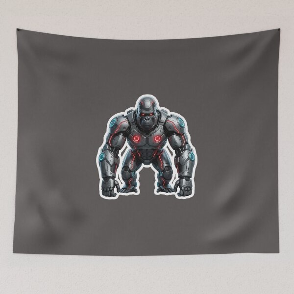 Item preview, Cybernetic Gorilla Sticker 1 | Futuristic Robot Ape | Sci-Fi Mecha Gorilla | AI Android Beast | Cyberpunk Robot Animal Art designed and sold by Bhaskar Digital Art.