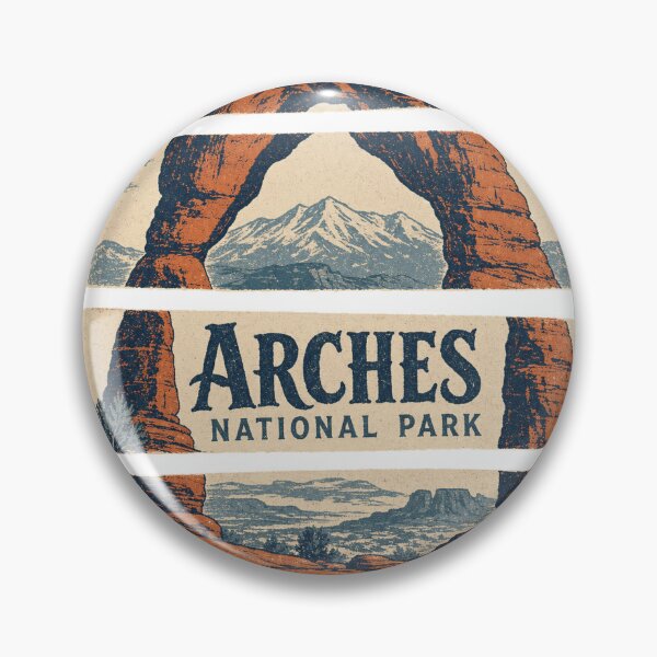 Item preview, Retro Arches National Park Screen Print Style designed and sold by VisualArtsOasis.
