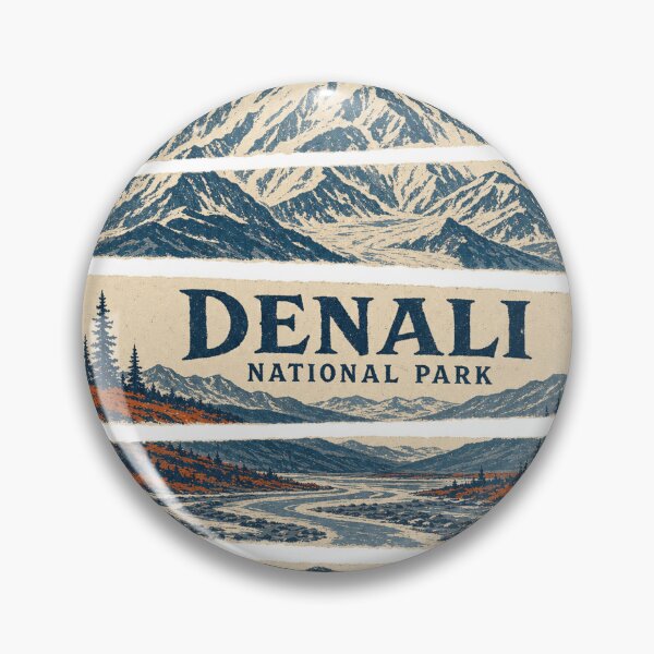 Item preview, Retro Denali National Park Landscape designed and sold by VisualArtsOasis.