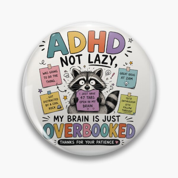 Item preview, ADHD Raccoon  designed and sold by TheADHDdad.