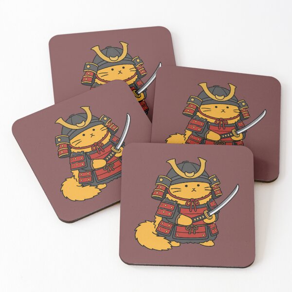 Item preview, Cute Samurai Cat Sticker Design designed and sold by MonkiFlipp.