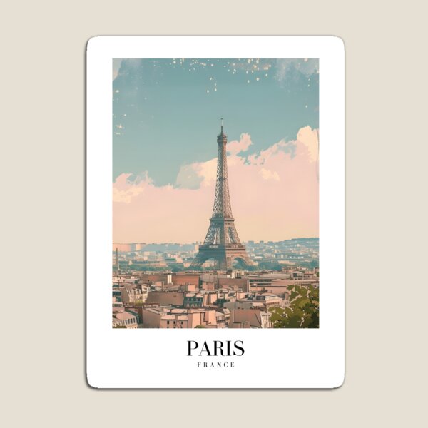 Item preview, Paris France Travel Poster - Eiffel Tower Cityscape Art designed and sold by FaizArtShop.
