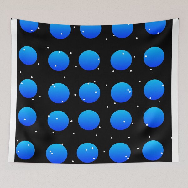 Item preview, Blue circles on black abstract design designed and sold by Dniprianka.
