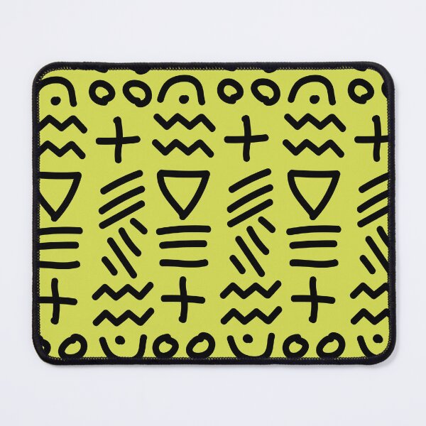 Item preview, African Bogolan Geometric Pattern - Lime Green & Black designed and sold by Wolagno.