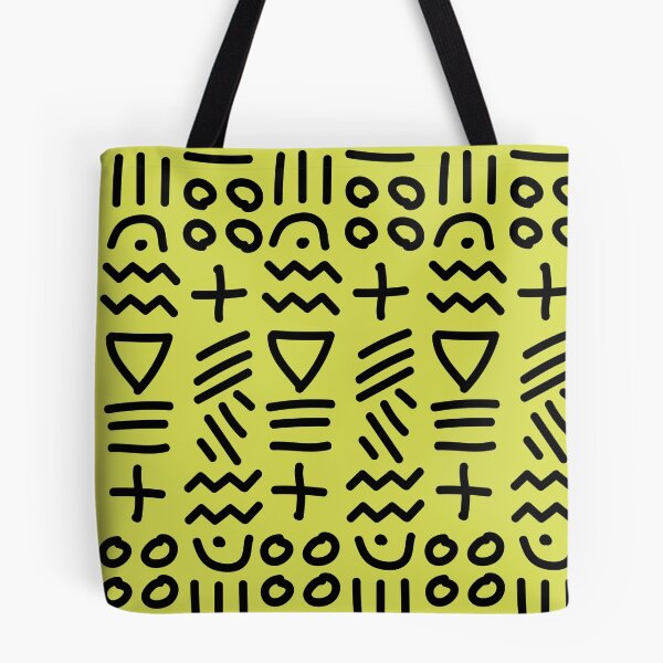 Item preview, African Bogolan Geometric Pattern - Lime Green & Black designed and sold by Wolagno.