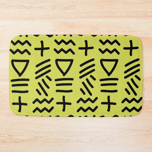 Item preview, African Bogolan Geometric Pattern - Lime Green & Black designed and sold by Wolagno.