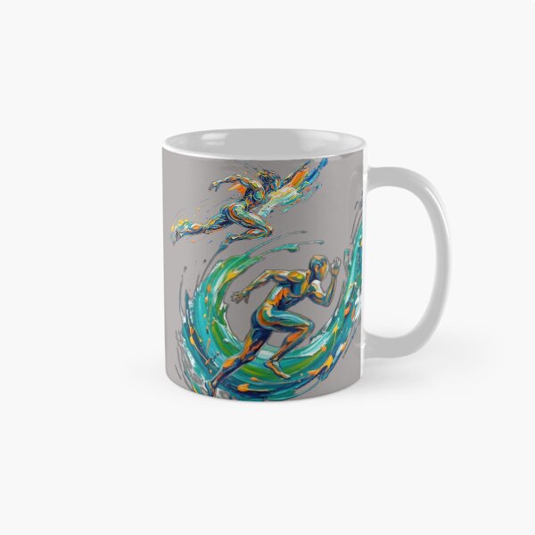 Item preview, 2Dynamic Abstract Fluid Runner in Full Sprint with Exploding Paint Splash and Kinetic Energy Trails - Oil Painting Style designed and sold by Kinetics-Art.