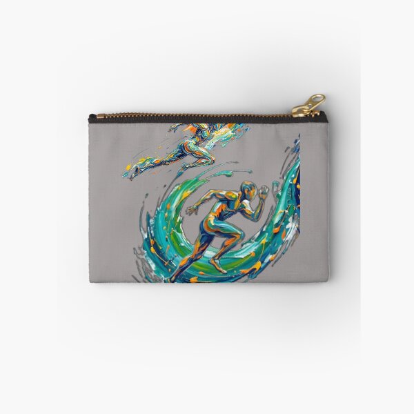 Item preview, 2Dynamic Abstract Fluid Runner in Full Sprint with Exploding Paint Splash and Kinetic Energy Trails - Oil Painting Style designed and sold by Kinetics-Art.
