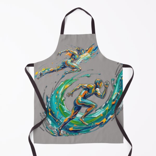 Item preview, 2Dynamic Abstract Fluid Runner in Full Sprint with Exploding Paint Splash and Kinetic Energy Trails - Oil Painting Style designed and sold by Kinetics-Art.
