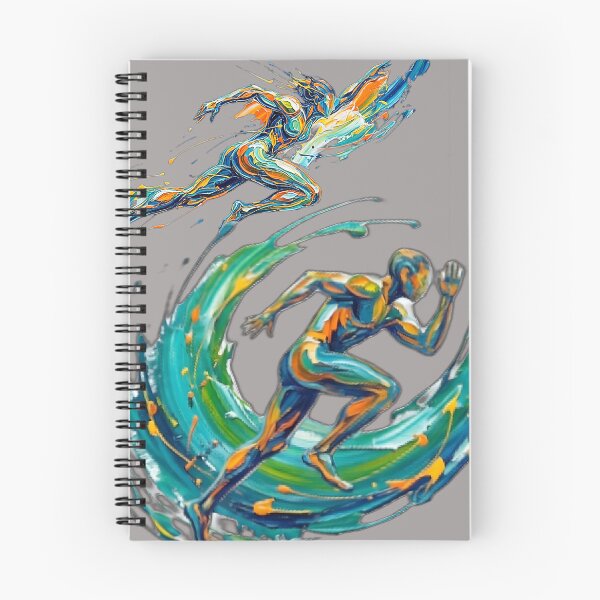 Item preview, 2Dynamic Abstract Fluid Runner in Full Sprint with Exploding Paint Splash and Kinetic Energy Trails - Oil Painting Style designed and sold by Kinetics-Art.
