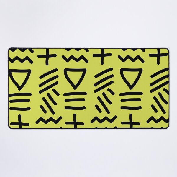 Item preview, African Bogolan Geometric Pattern - Lime Green & Black designed and sold by Wolagno.