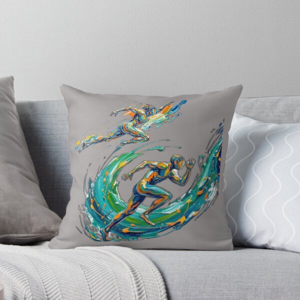 Item preview, 2Dynamic Abstract Fluid Runner in Full Sprint with Exploding Paint Splash and Kinetic Energy Trails - Oil Painting Style designed and sold by Kinetics-Art.