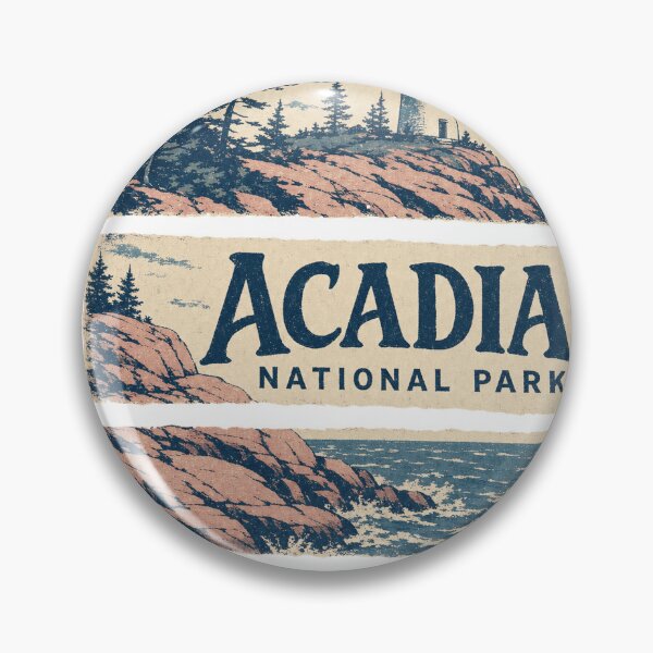 Item preview, Retro Acadia National Park Screen Print Style designed and sold by VisualArtsOasis.