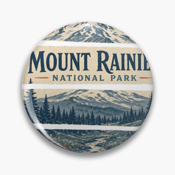 Item preview, Retro Mount Rainier National Park Landscape designed and sold by VisualArtsOasis.