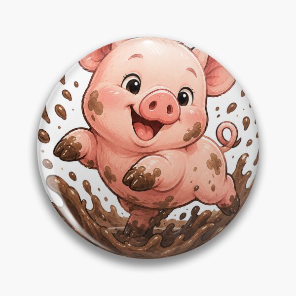 Item preview, Happy Muddy Piglet designed and sold by InkPixell.