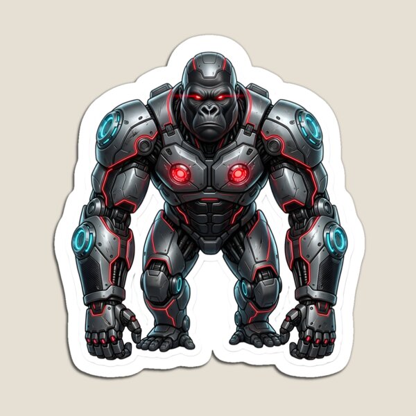 Item preview, Cybernetic Gorilla Sticker 1 | Futuristic Robot Ape | Sci-Fi Mecha Gorilla | AI Android Beast | Cyberpunk Robot Animal Art designed and sold by Bhaskar Digital Art.