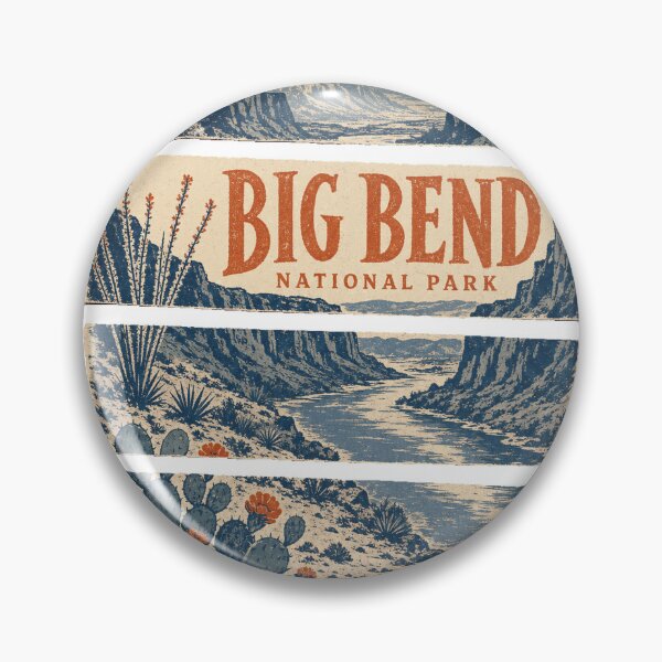 Item preview, Big Bend National Park Retro Outdoors Art designed and sold by VisualArtsOasis.