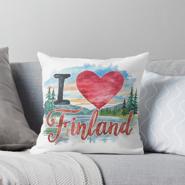 Aperçu de l'œuvre J'aime la Finlande créée et vendue par PamLeeDesign.
