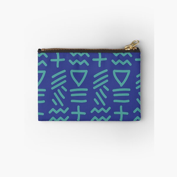 Item preview, African Bogolan Geometric Pattern - Lime green & Blue designed and sold by Wolagno.