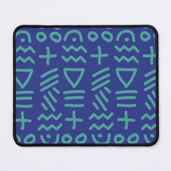 Item preview, African Bogolan Geometric Pattern - Lime green & Blue designed and sold by Wolagno.