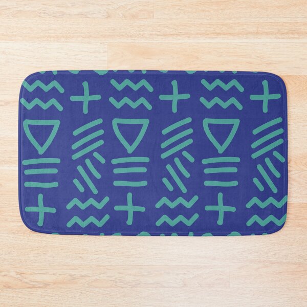 Item preview, African Bogolan Geometric Pattern - Lime green & Blue designed and sold by Wolagno.